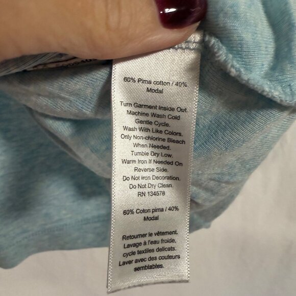 Vineyard Vines Simple Boatneck LS T-Shirt Heather Blue Size‎ XXL - Picture 3 of 5